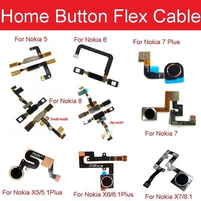 Кнопка «Домой» с датчиком отпечатков пальцев гибкий кабель для Nokia 5 6 7Plus 8 6,1 7,1 8,1 X5 X6 X7 7,1 Plus меню сенсорный датчик возврата клавиатуры