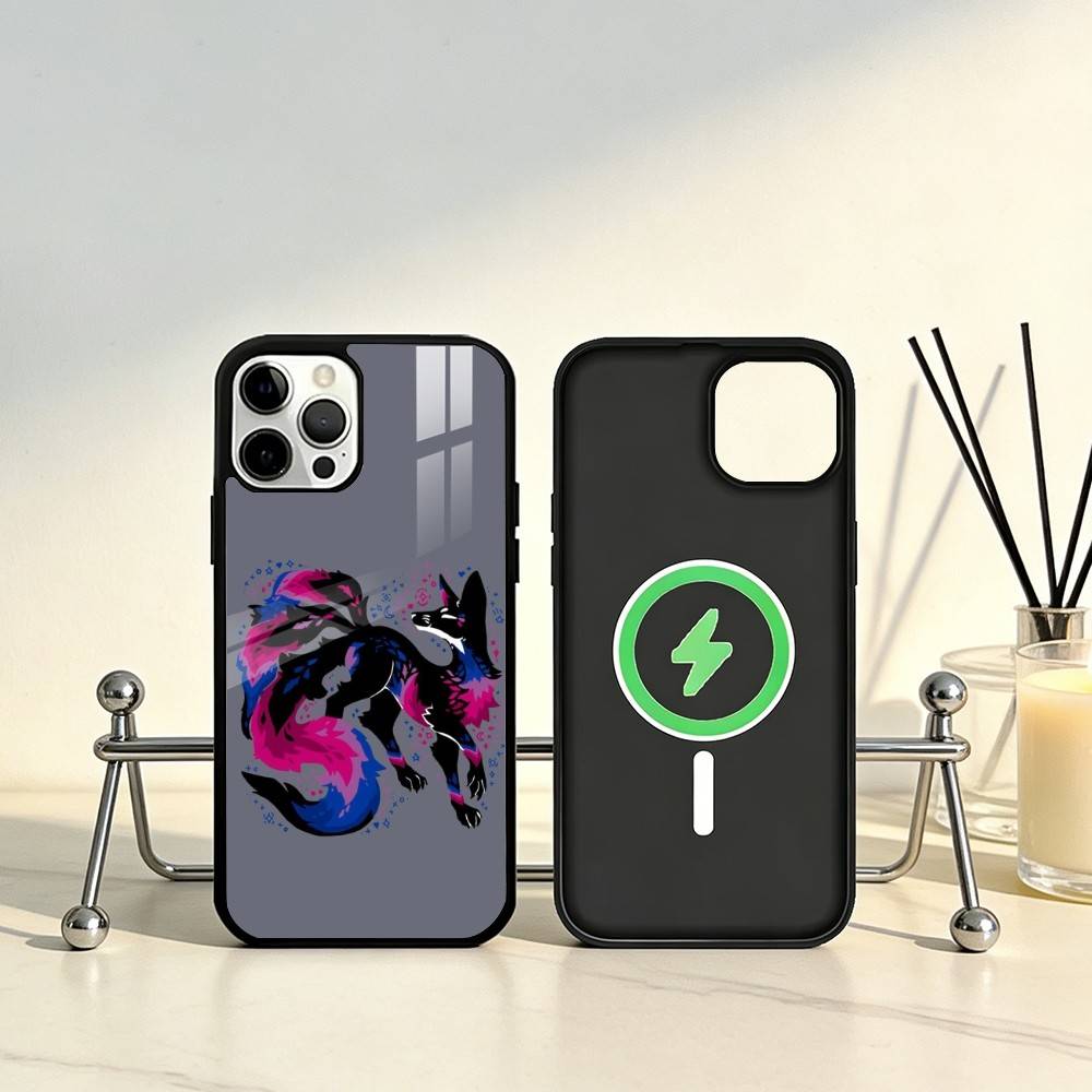Cute Fox Cartoon Phone Case For iPhone17,16,15,14,13,12,11 Plus,Pro Max Magnetic For Magsafe Wireless Charging