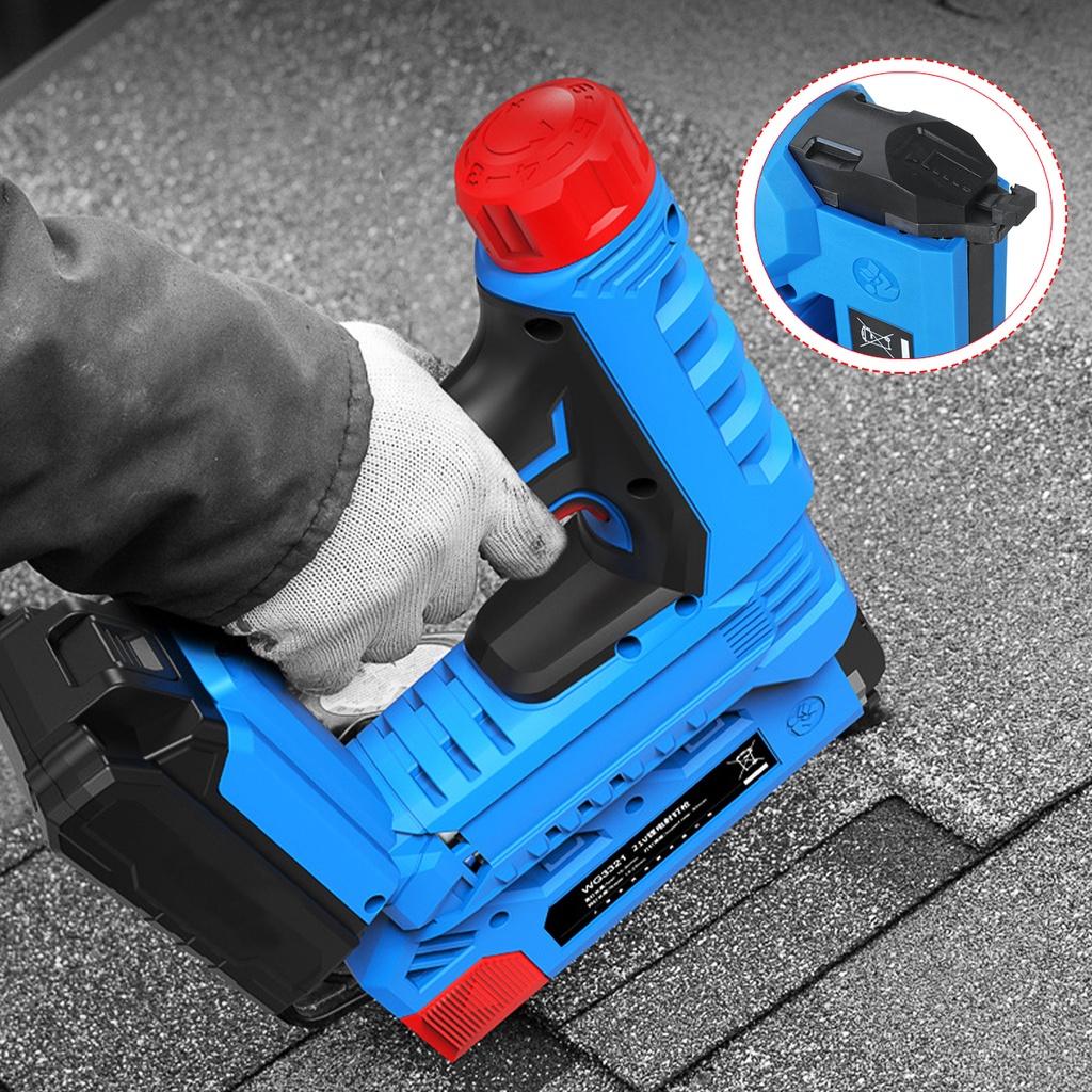 Electric Cordless Nail Gun 15mm-32mm Straight Nail 15mm-25mm U-Shape Nail Woodworking Tool Rechargeable