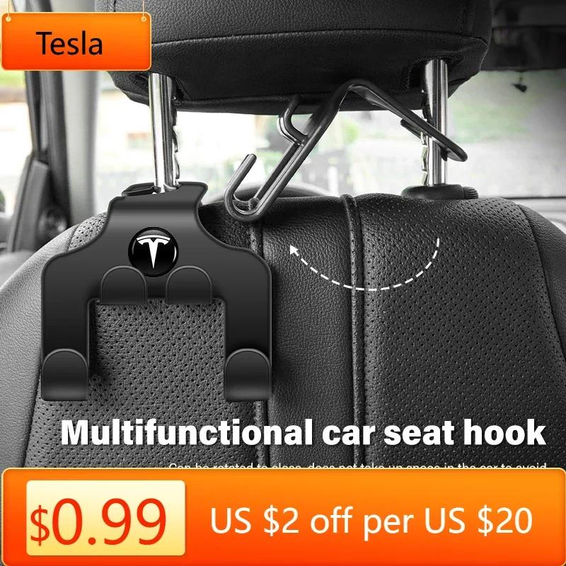 Car Sticker Tesla Car Headrest Hanger Hook Seat Back Phone Holder Fastener Clip For Tesla Model 3 S Y X