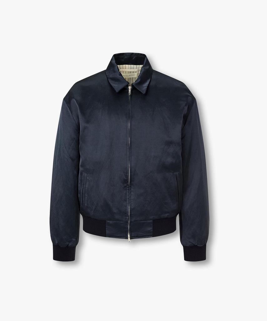 Man On The Boon Glossy Satin Bomber Jacket_Navy 4716109016
