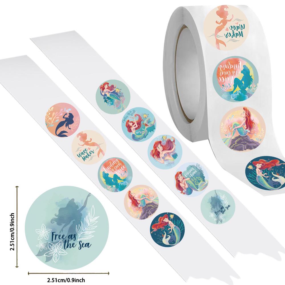 Mermaid Princess Curl Stickers - 500 Waterproof, Self-Adhesive Sheets of Hot Cartoon Characters
