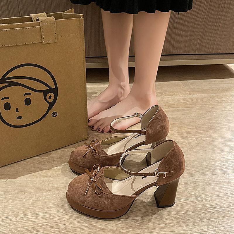 2025 новый ретро-британский стиль банта, иностранный стиль и универсальность, чистое желание для невысоких людей увеличить рост и показать ноги, длинные высокие каблуки