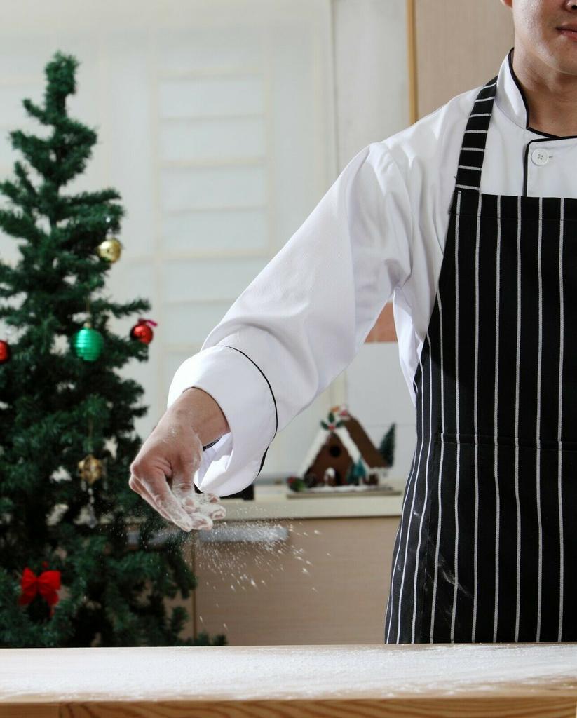 Supplies Home Kitchen Long Halter Neck Catering Chef Apron Bibs Stripes Pinafore Clean Pinafore