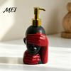 Black And Red Soap Bottle 200ml Dispensing Bottle, Smooth Foaming Artistic Design Large Capacity Dispenser for Bathroom Decor Hand