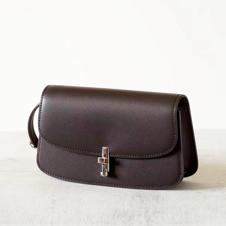 Gaoding Full Leather Mailman Bag Genuine Leather Saddle Bag French Minimalist Tofu Bag Single Shoulder Crossbody Bag Women's Bag