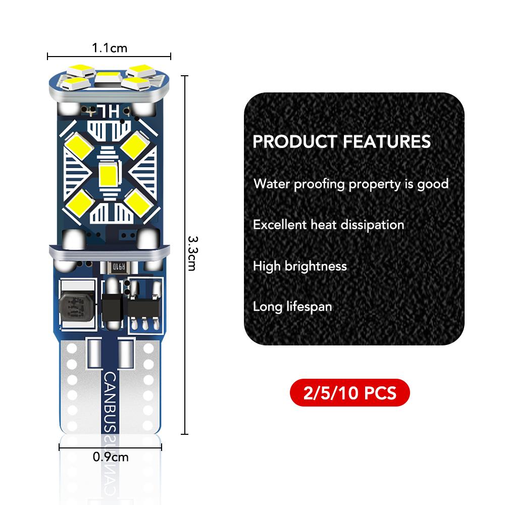 2PCS T10 W5W Super Bright LED Car Parking Lights for VW Passat B5 B6 B7 Touareg Jetta Touran Bora Tiguan Caddy CC GTI MK7