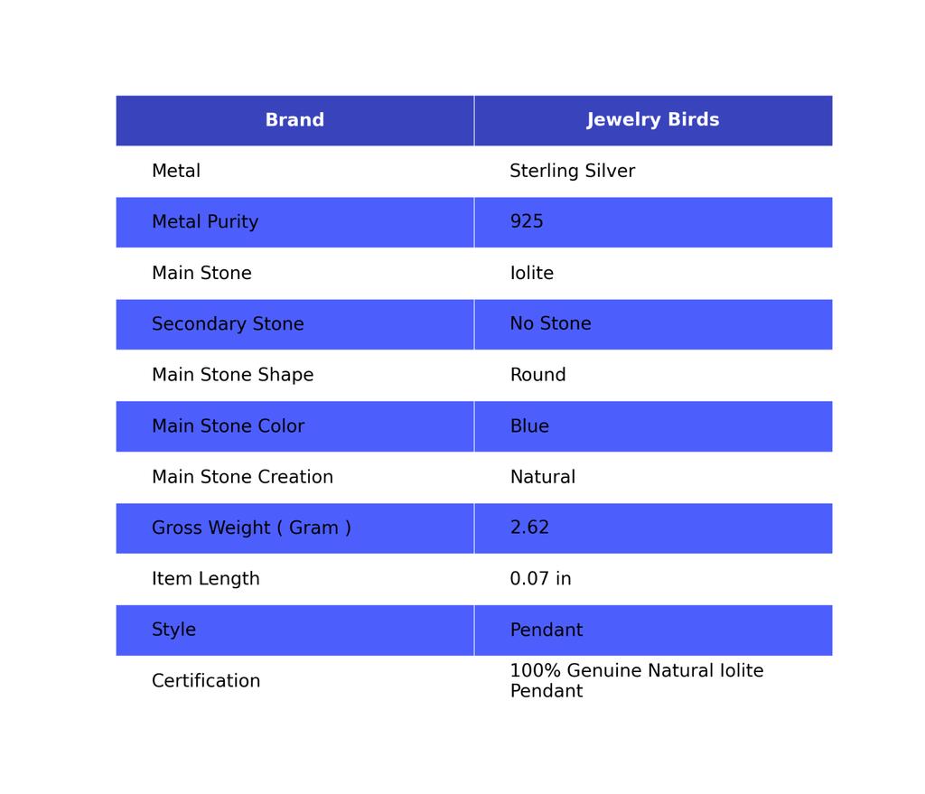 Round Iolite Gemstone 925 Silver Handcrafted Unique Trendy Anniversary Pendant PP-40-14