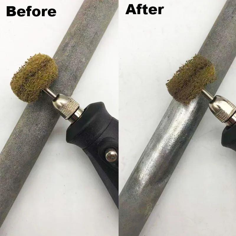 10 шт. Мини-дрель абразивная щетка нейлоновый полировальный круг с хвостовиком 3 мм для роторного инструмента Dremel набор аксессуаров для удаления ржавчины