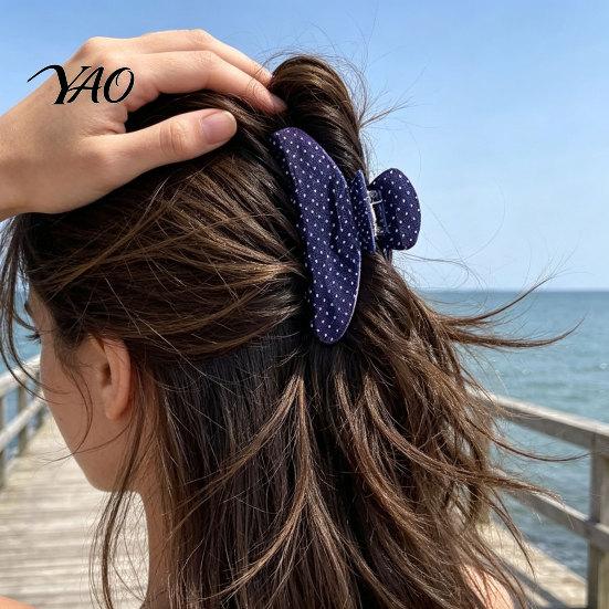 Fashionable Hair Jaw Clips Polka Dot Claw Clip for Women, 3.9 Inch Black/White/Red Big Clips, Large Secure Hold Accessories Accessory, Strong No Slip