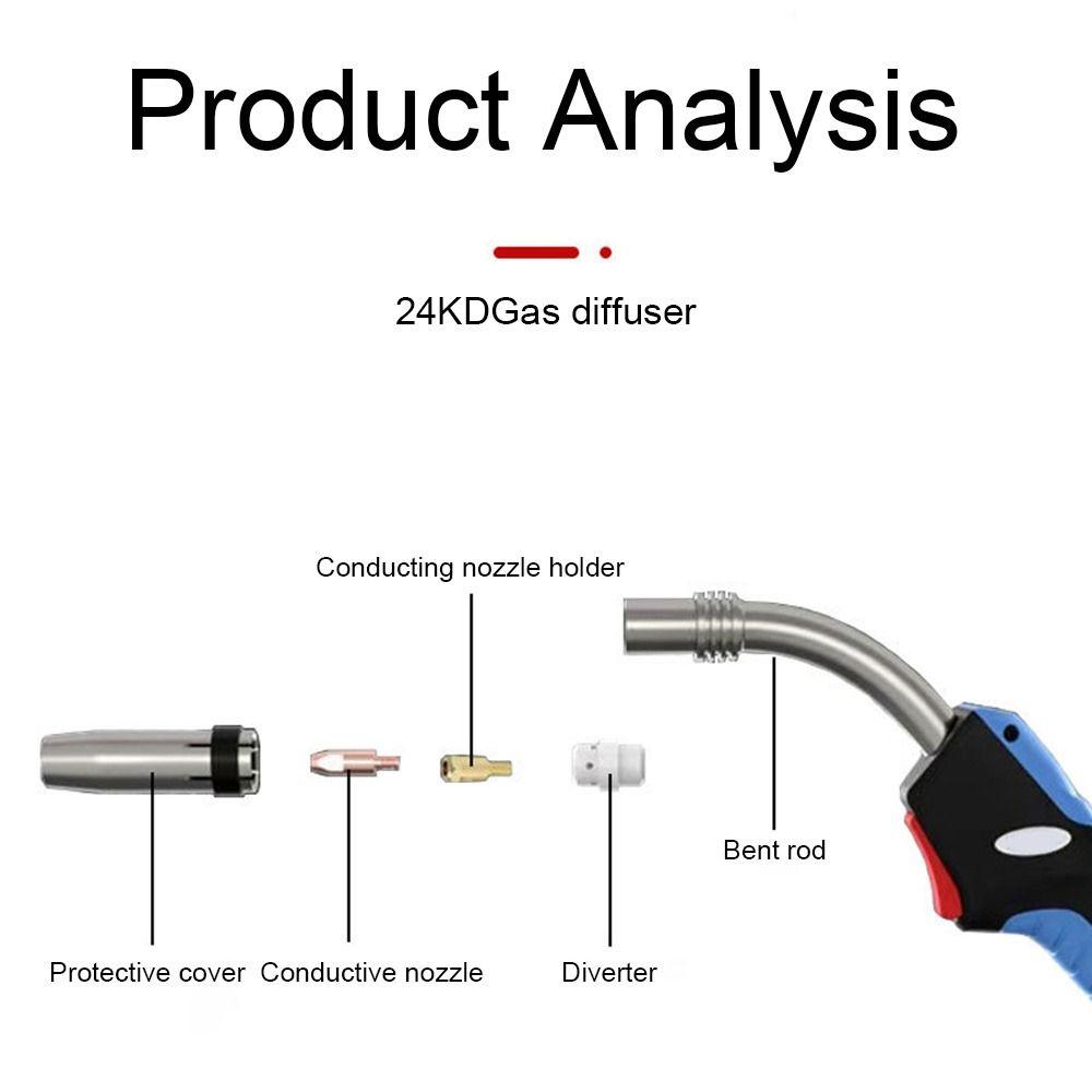 MIG MAG Welding Machine Accessories MIG Torch Head Ceramic Nozzle 24KD/36KD Swir Gas Ring