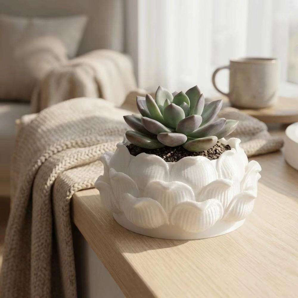 with Drainage Hole Plastic Nursery Pots Lotus Shaped Jewelry Storage Box Succulent Plant Pot Yard