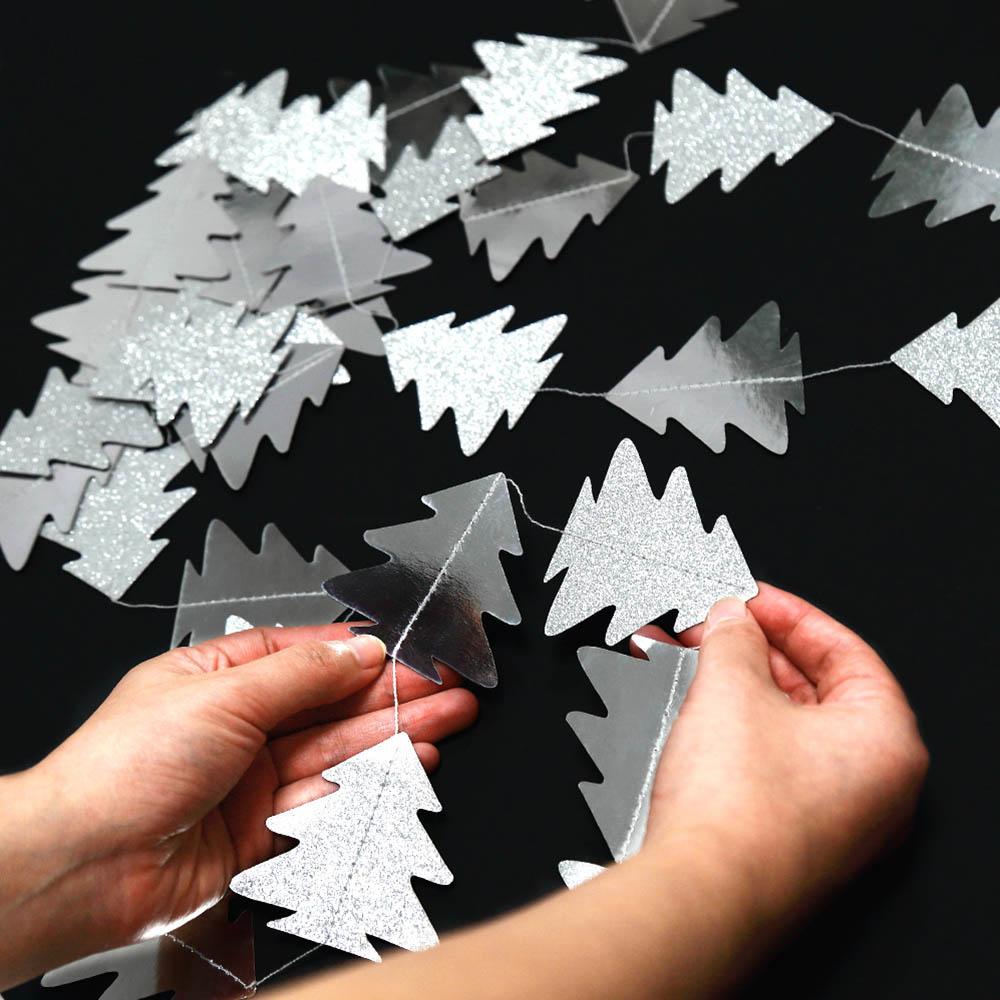 4M Рождественская елочная гирлянда с блестящим зеркалом Красочная веревка на Рождество Новогодняя вечеринка Витрина Кафе Домашняя занавеска Подвесные украшения Декор