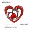 New Fashionable Alloy Rhinestone Hollow Heart Brooch with Elegant Temperament, Fashionable Women's Chest Flower Jewelry