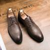Внешняя торговля большой размер новая кожаная обувь мода мужская повседневная обувь тренд британский стиль деловая обувь для платья обувь шафера