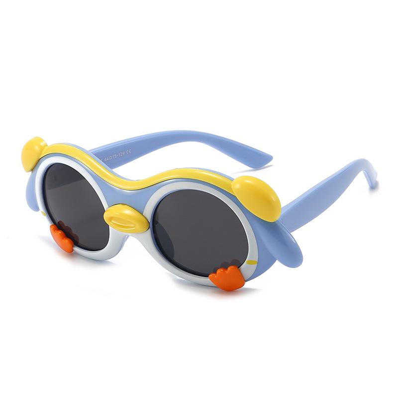 Polarized Cartoon Sunglasses for Kids - Soft Silicone, Childlike Design, Anti-UV Protection for Boys and Girls.