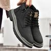 FashionGenuine Leather Men's Motorcycle Boots Luxury Brand Male Ankle Boots Retro Handmade Lace Up Shoes High Top Man Walking Footwear