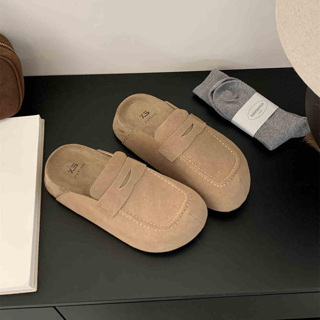 Удобные повседневные полушлепанцы баотоу, лоферы, женские слинбэки, слипоны-мюли для женщин, платформа, новый дизайн 2024, комфорт