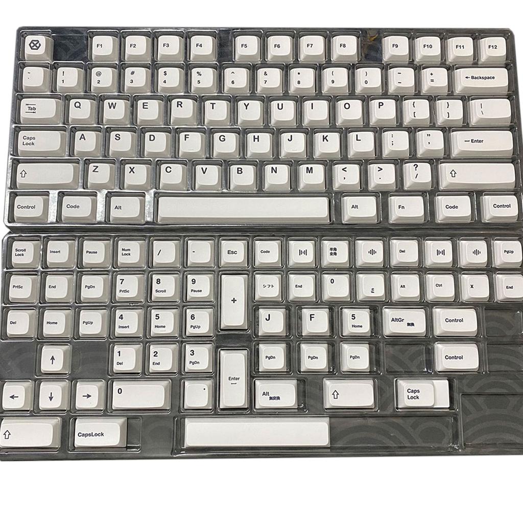 XDA Profile Keycaps Thick PBT Dye Sublimation for 135Keys Mechanical Keyboard Minimalist White Keycap Set