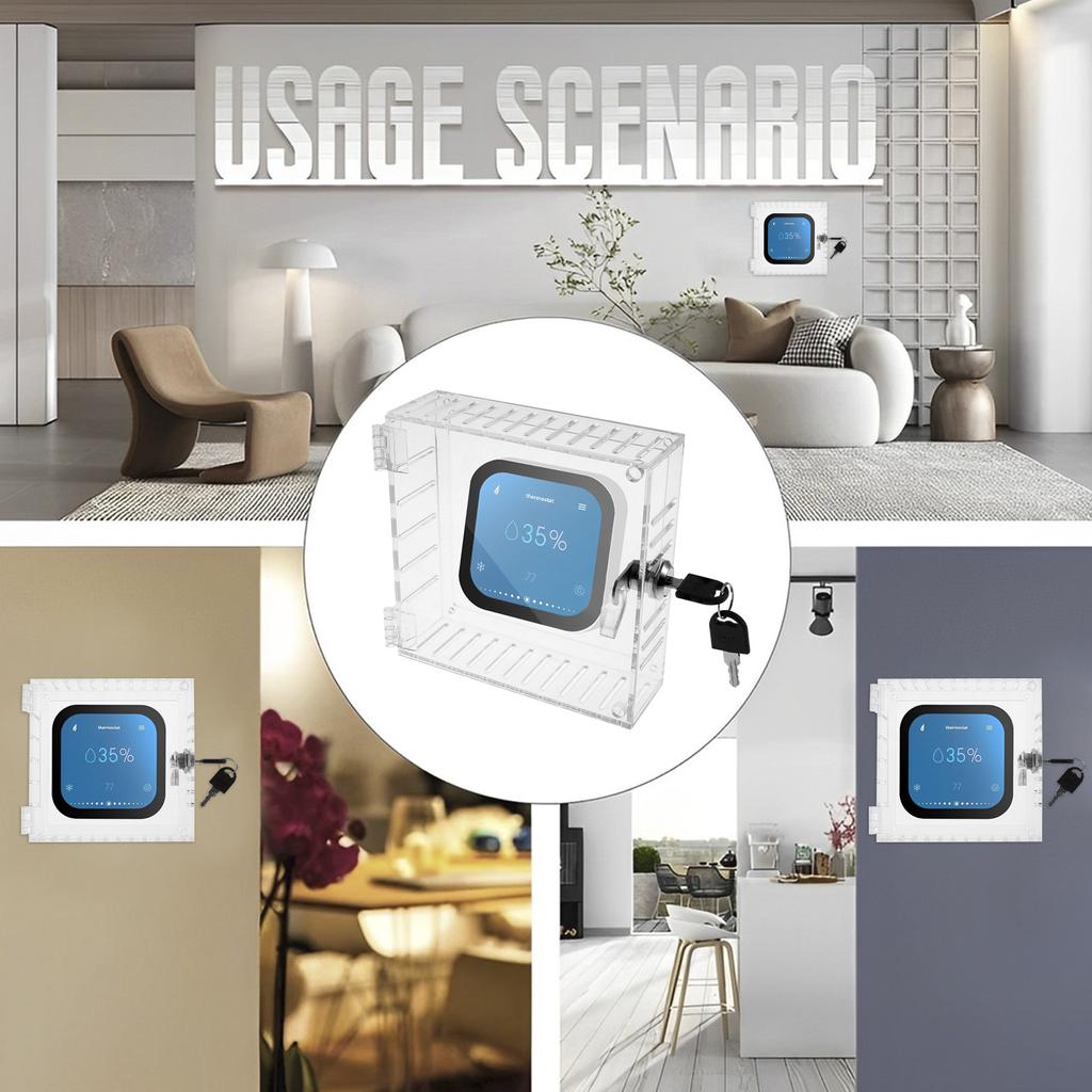 Clear Acrylic Thermostat Cover Large Thermostat Guard Wall Mounted Universal Thermostat Lock Box with Lock Key Home Dropshipping