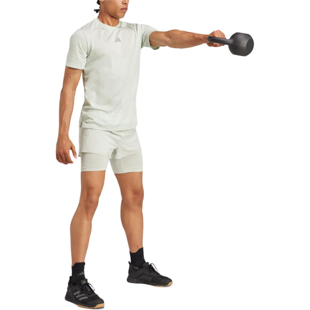 adidas Футболка Airchill Hiit Workout для мужчин, топы, лен, зеленый IX9105