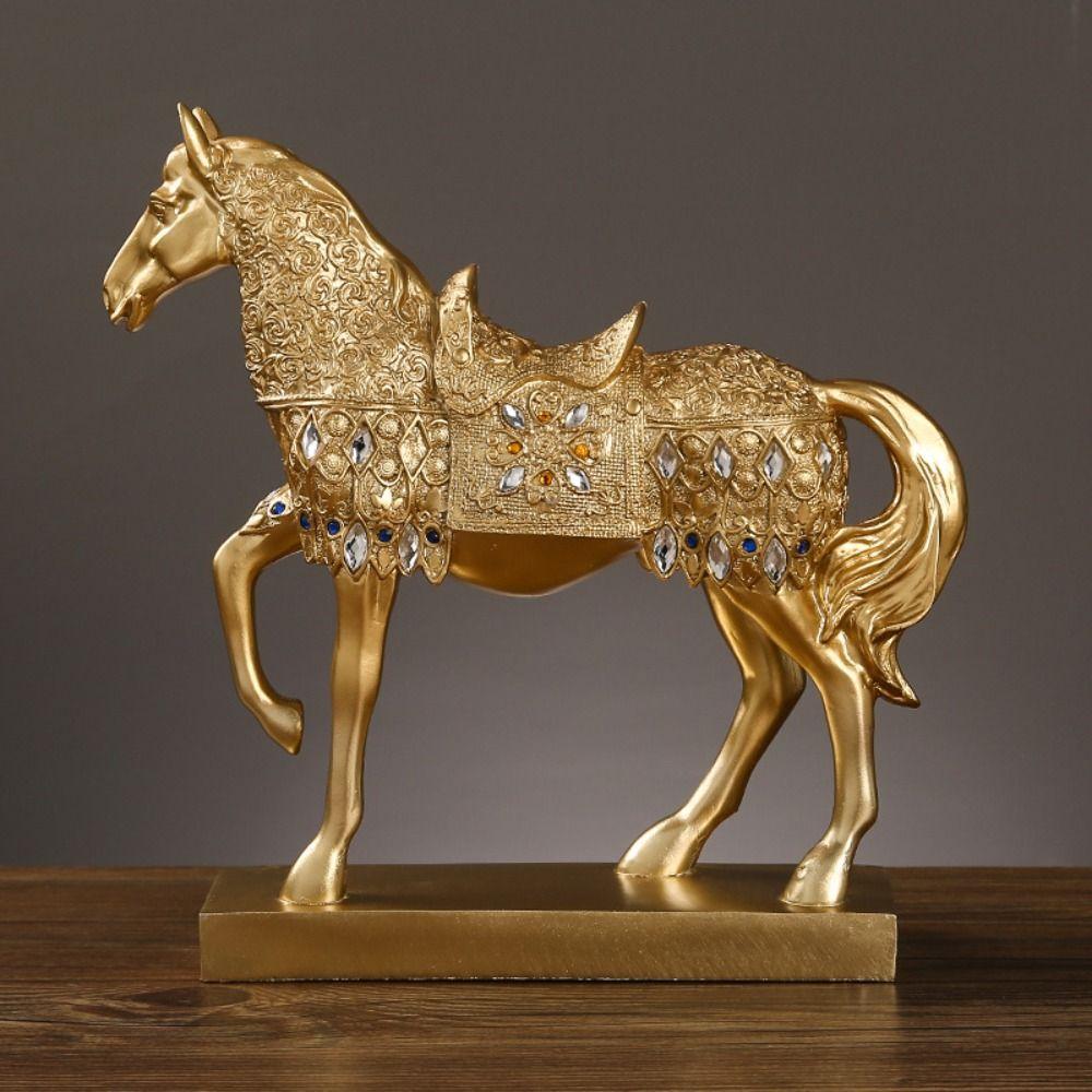 Modern Horse Ornaments Resin Miniatures Figurine Desktop Ornament Horse Statue New Year