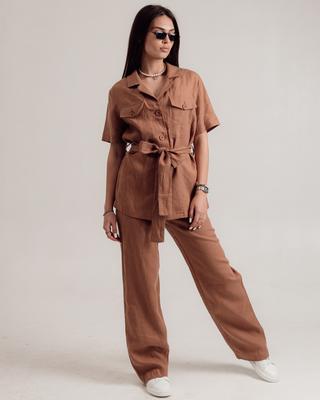 Костюм ленной Sandrom 9778 S (36) кемел (рубашка, брюки)