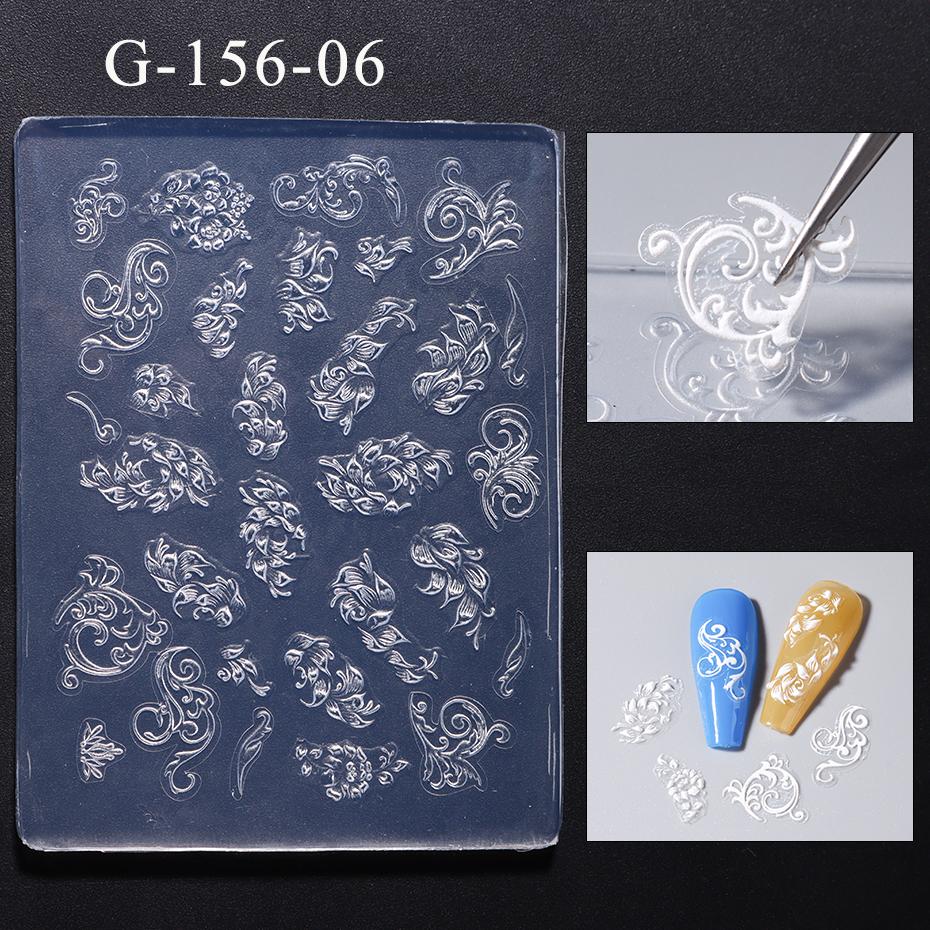 3D Silicone Nail Carving Mold Snowflakes Winter Mould Stamping Design Gel Stencils DIY Manicure Accessory Tools Multi-Designs