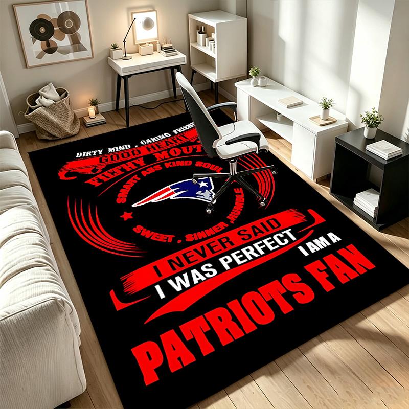 New England Patriots A rug suitable for office chair areas living rooms and computer desks perfect for home offices and an ideal holiday gift
