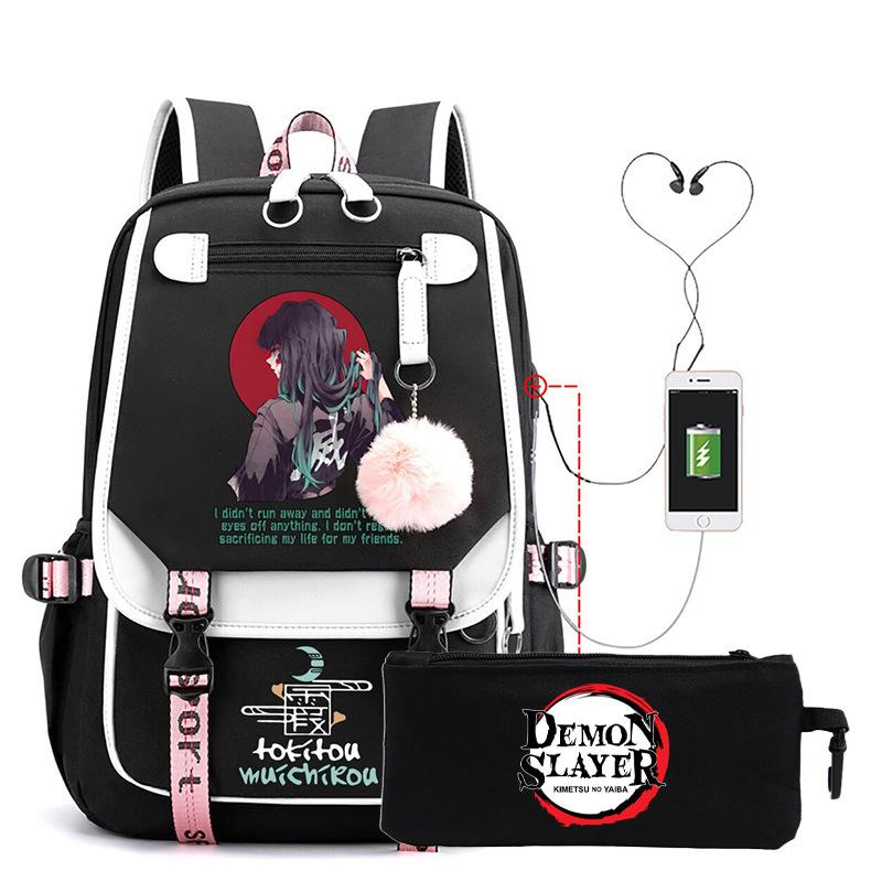 Истребление призраков окружающий анимационный школьный рюкзак корейская версия ученик средней школы старшеклассник большая вместимость с USB повседневный набор рюкзаков