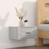 816852 vidaXL Wall-mounted Bedside Table Sonoma Grey 50x36x25 Cm