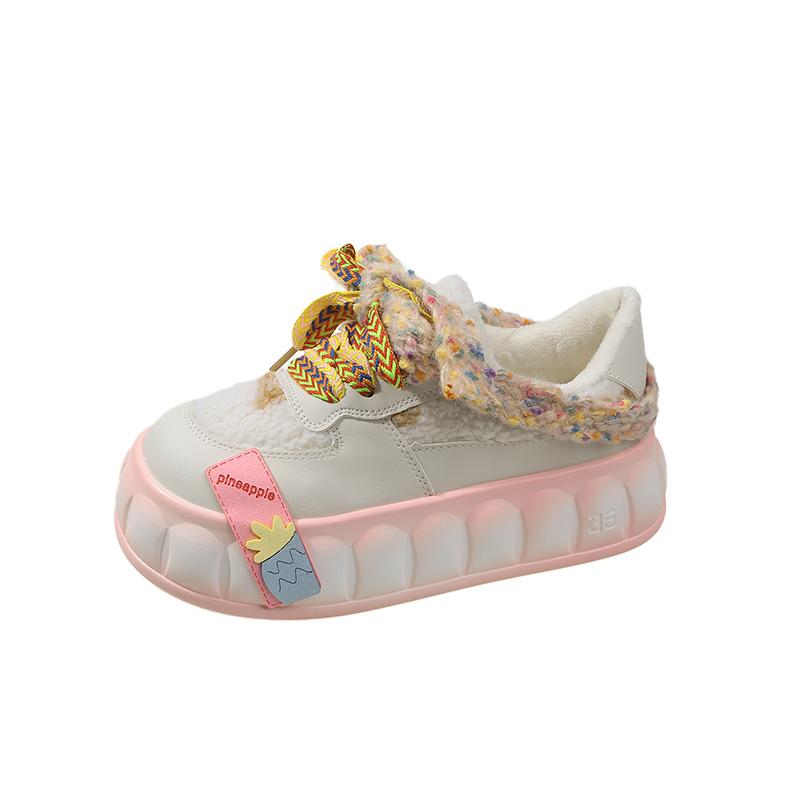 Модные толстые кроссовки в стиле бисквитного торта, новые трендовые цветные кроссовки, студенческие, корейские, универсальные, на плоской подошве, женские, эстетичные, кавайные кроссовки