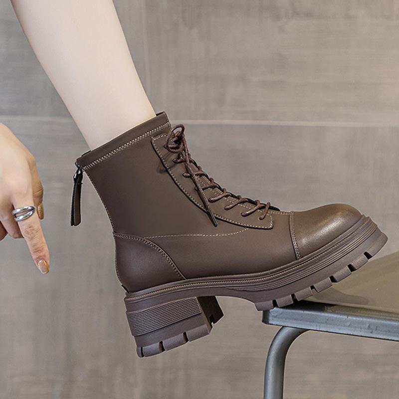 Осенне-зимние женские ботинки на толстой подошве из микрофибры, новые мотоциклетные ботинки с круглым носком, массивные ботинки зимние ботинки челси 35-39