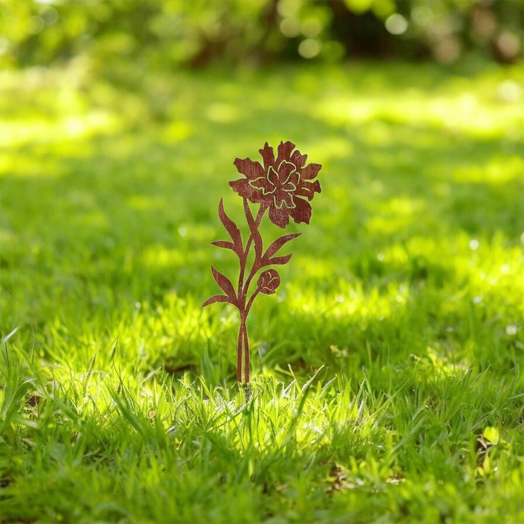 1 шт. Железное украшение в виде цветка, втыкаемое в землю, в деревенском стиле, садовые колышки, подходит для уличного, дворового, газонного и садового декора