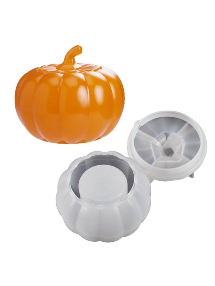 3D Pumpkin Jar Resin Mold Storgae Box with Lid Silicone Molds Storage Container Crystal Epoxy Mould Jewelry Making