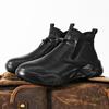 Модная мужская зимняя обувь Ботинки до щиколотки Рабочие Повседневная кожаная обувь Слипоны Сохраняющие тепло Удобные Трендовые Универсальные Высокоэластичные Мужские Защитные ботинки