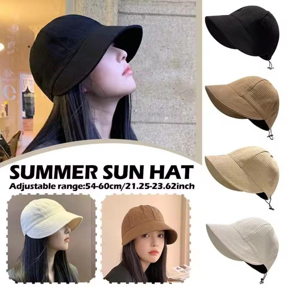Waffle Sun Hat Foldable Peaked Cap Casual Fisherman Cap  Summer