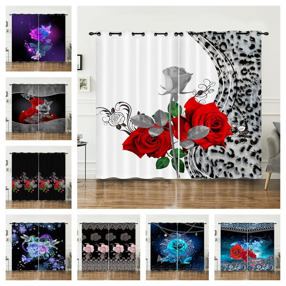 Шторы Love Rose Valentine Hunliji для спальни и гостиной, плотные, перфорированные.