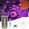 USB-пульт дистанционного управления 70 светодиодов «Паук» и «Паутина» Свет для украшения Хэллоуина Свет атмосферы ужасов (С пауком)