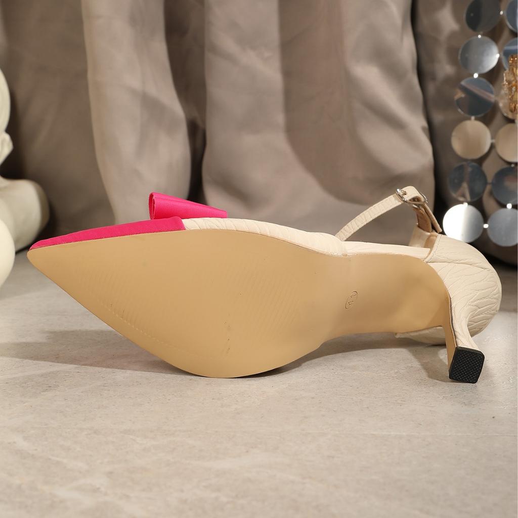 Женские туфли на высоком каблуке модные женские туфли бант с вырезами тонкий каблук острый носок бант женские туфли детская обувь