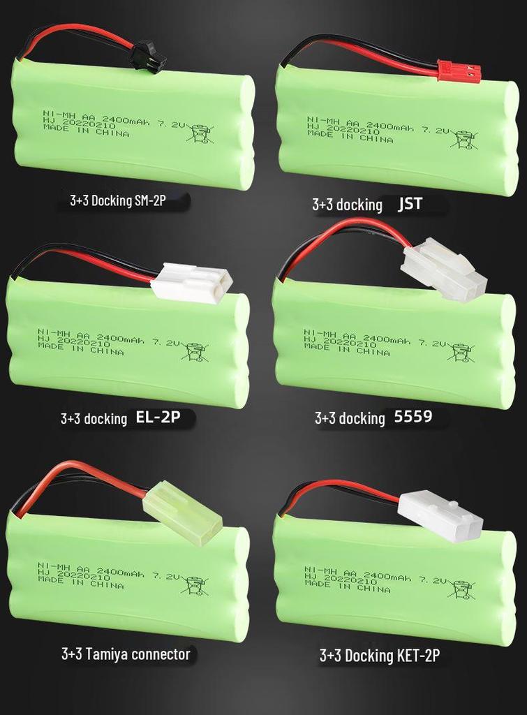 7.2V 2400mAh Ni-MH Rechargeable AA Battery Pack for Remote Control Toys