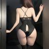 Сексуальное нижнее белье сексуальный прозрачный комбинезон с открытой промежностью с лямкой на шею сексуальное искушение кружево полый униформа костюм
