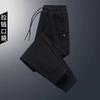 Fleece Pants Men's Casual Trousers Autumn and Winter New Plum Blossom Zipper Outer Wear Sports Thermal Sweatpants
