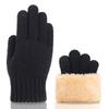 Touchscreen Knitted Fleece Gloves Winter Warm Furry Warm Mitts Female's Gloves  Outdoor Sport