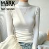 Mark Fairwhale Женская футболка с полувысоким воротником, начесом и длинным рукавом