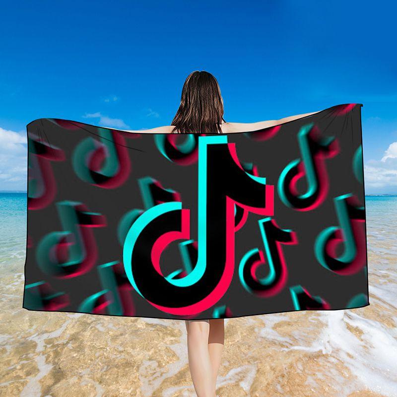 Яркое полотенце с принтом Tiktok, идеально подходит для плавания, купальных костюмов и использования в душе