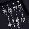 Exquisite Belly Navel Stud Stainless Steel Navel Button Trendy Butterfly Chain Navel Ring  Daily