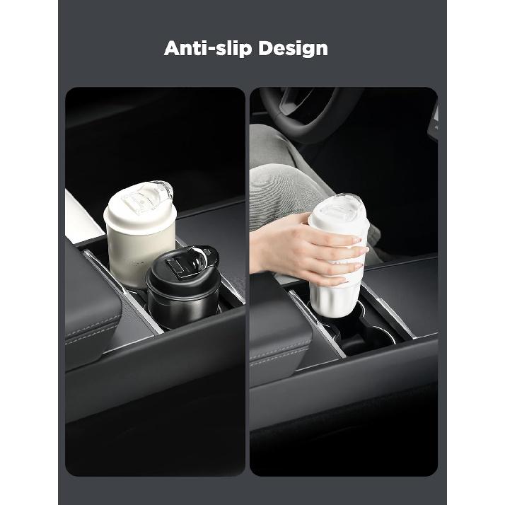 TPARTS Silicone Center Console Cup Holder Ert For New Tesla Model Y Juniper 2025+/Model 3 Highland 2024+ Anti-Slip Dust & Water Proof Noise Free