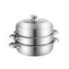 28cm Stainless Steel Steamer Multipurpose Soup Steam Pot Steamed Fish Bun Pot Induction Cooker Gas