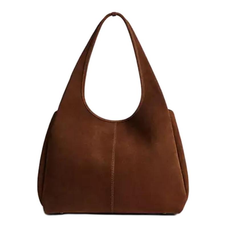 COACH Lana 33 metal logo logo pebbled leather suede handbag large women's sweet brown